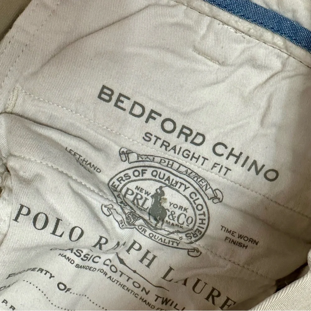 Polo by Ralph Lauren 38X34 Bedford Chino Khaki Pants HTF length Classic Normcore